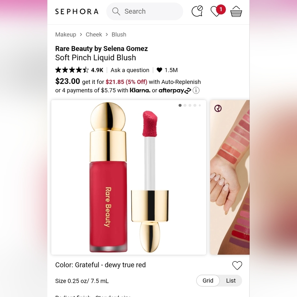 Rate Beauty Soft Pinch Liquid Blush GRATEFUL